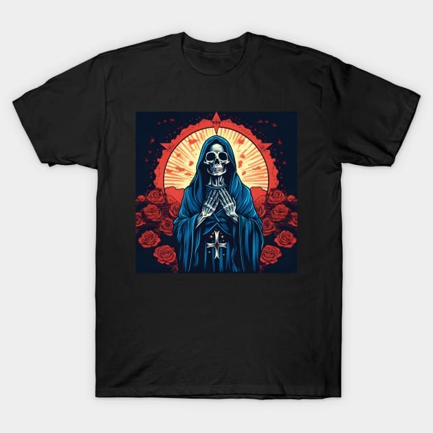 Day Of The Dead - Praying La Calavera Catrina - Santa Muerte T-Shirt by VisionDesigner